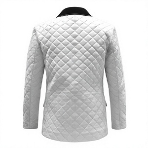 เสื้อเบลเซอร์หนังแท้สีขาวทรงเข้ารูปสำหรับทุกเพศ สไตล์ไฮสตรีท เหมาะสำหรับงานแต่งงาน ธุรกิจ งานทางการ ลำลอง กันน้ำ ระบายอากาศได้ดี สำหรับฤดูหนาว - Product Image 2