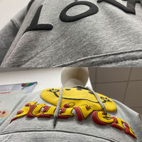 Sweat-shirts décontractés surdimensionnés en velours français de haute qualité pour hommes, avec impression 3D en relief, broderie appliquée, motifs d'anime, 100% coton