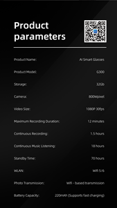 Thông minh kính máy ảnh, Wifi + Bluetooth thời gian thực truyền tai nghe âm nhạc cuộc gọi điện thoại thông minh mặc ai Kính MP01 - Product Image 2