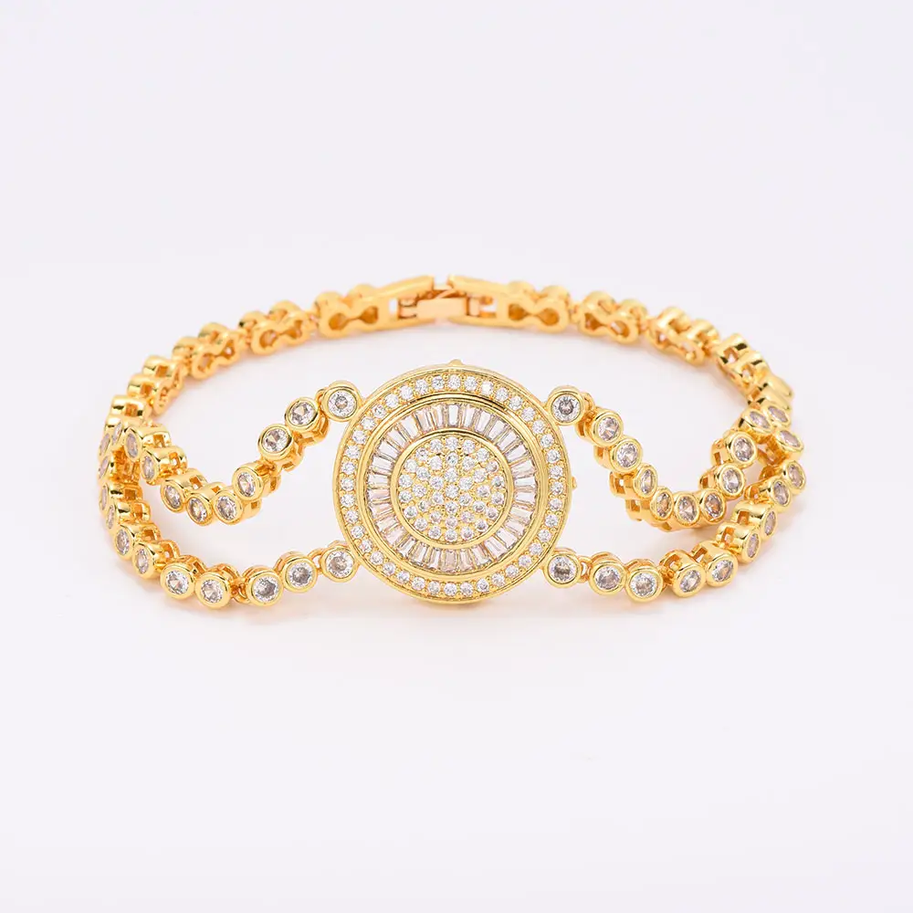 JH 2022 Turkish Bracelets 18 Karat Gold Plated Ladies Eye Bracelets Handmade Jewelry