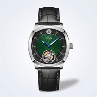 Fabricant de montres-bracelets mécaniques uniques avec logo personnalisé OEM, montre tourbillon automatique à heure sautante et cadran guilloché