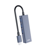 Hub USB-C de Aluminio con 3 Puertos USB-A, Adaptador Ethernet de 1000 Mbps, Base de Transferencia de Datos de Alta Velocidad para Computadoras Portátiles MacBook Tipo C