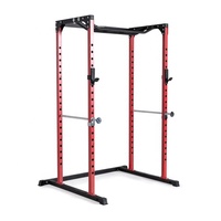 Support de banc de cage électrique multifonction pour salle de sport à domicile avec barres de sécurité solides crochets en J