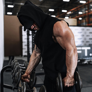 ผู้ชายออกกำลังกาย Hooded <span class=keywords><strong>TANK</strong></span> เพาะกายกล้ามเนื้อตัด <span class=keywords><strong>T</strong></span> เสื้อยิม Hoodies - Product Image 6