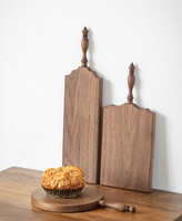 Ensemble de planches à découper en bois de noyer artisanal, 3 pièces, plateau de service décoratif avec poignées rondes et rétro pour la présentation des aliments