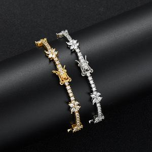 Tennis <b>Bracelet</b> Copper Zircon <b>Couple</b> Hip Hop Tanjing Fashion Lijing Necklace - Product Image 1