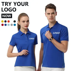 Atacado trabalho uniforme business polo camisas em branco bordado 100 poliéster mens plain golf polo t shirt com logotipo personalizado