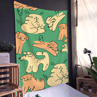 Couverture en flanelle personnalisée avec motif chien vert mignon, couverture polaire en flanelle pour canapé et décoration intérieure, vente en gros