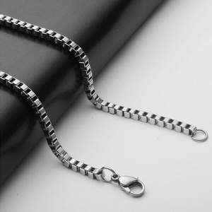 Collar de Cadena de Acero Inoxidable de 2 mm, 50 cm, 60 cm, para Uso Diario, Regalo, Diseño Geométrico - Product Image 1