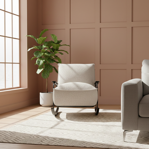 Sillón Maren Moderno de Metal con Diseño de Balancín, Acolchado de Lujo, Contemporáneo, para Sala de Estar, Dormitorio, Apartamento, Hotel, Oficina en Casa - Product Image 2