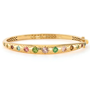 Gemnel biểu tượng tùy chỉnh chất lượng cao mạ vàng tốt nghiệp Emerald CZ đầy sao đêm <span class=keywords><strong>Brass</strong></span> Bangle Vòng đeo tay - Product Image 1