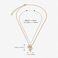 Collier pendentif en acier inoxydable 316L plaqué or 18 carats avec étoile, zircon et perle, pour femmes, bijoux quotidiens