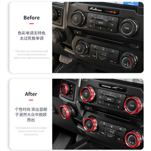 Bouton de climatisation de voiture en alliage d'aluminium rouge bleu argent noir pour Ford F 150 Raptor 2016 2020 Garniture de console centrale - Product Image 4