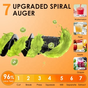 BPA Free Quiet Motor Slow Masticating Juicer Extractor Machine with Reverse Function Fast 3-day Shipping for Hotels - Product Image 2