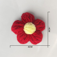 Fleurs au crochet faites à la main en gros, 4-4,5 cm, patchs floraux en fil à points bouffants pour pinces à cheveux DIY, corsages, bijoux, sacs et vêtements