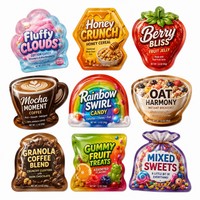 Sachets Doypack en aluminium découpés sur mesure, résistants à l'humidité, de forme irrégulière, refermables, pour bonbons d'Halloween et cadeaux de Thanksgiving