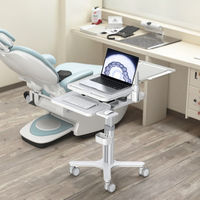 Chariot médical dentaire en aluminium réglable, chariot informatique multifonctionnel à 4 roulettes, léger pour scanner oral en milieu hospitalier