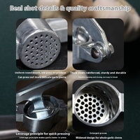 Groothandel A&J J12091 Duurzame Aluminiumlegering Handmatige Knoflookpers & -knijper met Roestvrijstalen Lemmet Metaal Keuken Gebruik
