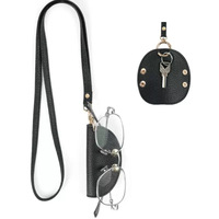 Cordon de cou en cuir PU pour lunettes, étui portable pour lunettes de soleil, support de lunettes tendance, sangle anti-perte pour lunettes