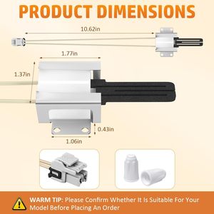 WB13X25500 Burner Igniter for Oven Burners, Gas <b>Range</b> Oven Igniter Fit for GE Oven JGB660SEJ4SS JGB700SEJ4SS PGB930SEJ4SS - Product Image 2