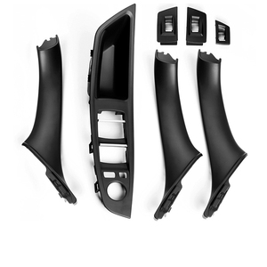 Poignée de porte en cuir noir de qualité supérieure, accoudoir, garniture de tirage, couverture, bouton de fenêtre, panneau, neuf, compatible avec la série 5 F10 F11 F18 - Product Image 1