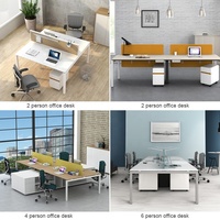 Poste de travail de bureau modulaire extensible blanc moderne de style européen pour 4 personnes