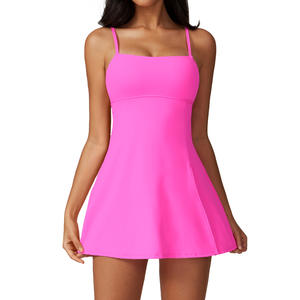 Robe de sport sans manches anti-exposition avec coussinets de poitrine intégrés, respirante, motif uni, pour activités de plein air, golf, dos élégant, yoga, <span class=keywords><strong>tennis</strong></span> - Product Image 5