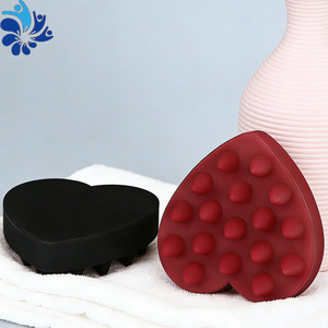 Heart Shaped <b>Silicone</b> Shampoo Massage Brush Soft Rounded Spa Cleaning <b>Tool</b> For Showering Hair Salon Use - Product Image 2