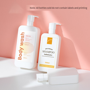 250ml 350ml 500ml Cuadrado PET Rosa Beige Botella de gel de ducha de plástico Botella de Loción de lavado corporal <span class=keywords><strong>vacía</strong></span> para suero para el cuidado de la piel - Product Image 3