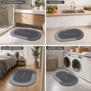 Tapis de salle de bain personnalisé antidérapant à séchage rapide en boue de diatomée, tapis doux super absorbant, tapis de sol imperméable pour salle de bain - Product Image 5