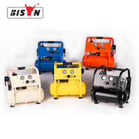 Compresseur d'air portable sans huile BISON (CHINE) à double cylindre, 6L, 220V, à bas prix, pour la peinture
