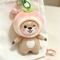 Aangepaste katoenen fruit otter pluche sleutelhanger Kawaii perzik watermeloen knuffeldier schattig tas hangertje cadeau school promotie