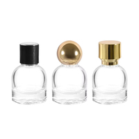 Vente en gros de flacons de parfum en verre vides de luxe pour femmes et hommes, avec logo personnalisé, impression sur écran, 30 ml, 50 ml, 100 ml, ronds, avec couvercle