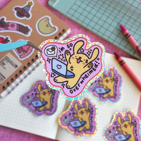 Feuille d'autocollants holographiques en PVC pour enfants, autocollants en vinyle pour journal créatif