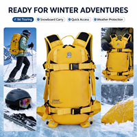 Sac à dos de ski léger, transport horizontal de snowboard, compatible double planche, sac à dos de randonnée et de cyclisme en plein air