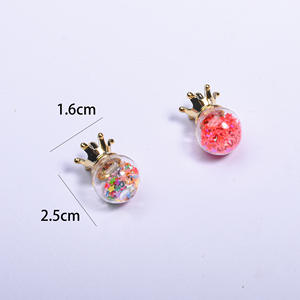 Wholesale Popular 16mm Crown Pendant Hot Sale DIY Mobile Phone Chain Keychain Accessories with Acrylic <b>Plastic</b> & Lucite <b>Beads</b> - Product Image 2