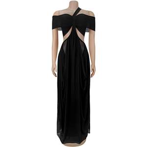 도매 새로운 도착 투명 등이없는 단색 민소매 튜브 여성 섹시한 원피스 - Product Image 3