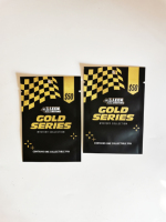 Sachets en aluminium imprimés sur mesure avec trou de suspension, motif drapeau de course à carreaux, pour épingles de collection mystère