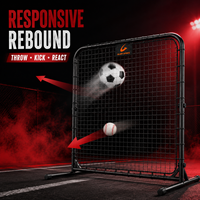 Filet de rebond pliable multi-sports avec structure en acier stable pour le football, le baseball, le golf et l'entraînement en extérieur