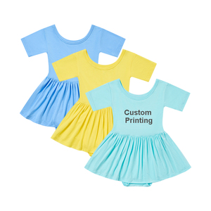 Stampa personalizzata del bambino estate vestito di bambù <span class=keywords><strong>per</strong></span> bambine tuta tutina abito a maniche corte a spirale vestito <span class=keywords><strong>per</strong></span> <span class=keywords><strong>neonata</strong></span> - Product Image 1