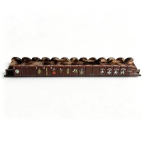 Set Mahjong Akrilik Warna Kopi Vintage, Pola Gambar Tangan yang Elegan, Hadiah Suvenir Premium untuk Pecinta Mahjong