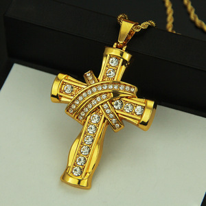 2026 New Trendy Simple Gold Silver Plated <b>Cross</b> Pendant Necklace Hiphop Personalization Alloy Men's Necklaces Wholesale Jewelry - Product Image 1