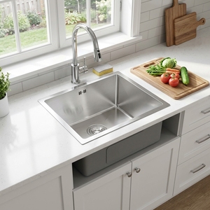 304 Stainless Steel Thickened <b>Kitchen</b> Rectangle Brushed Surface Without Faucet Sink Under Counter Basin - Product Image 6