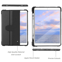 Housse en cuir Tpu Frame PC pour 9.7 pouces Basic Ipad 5 Découpes précises antichoc Apple Tablet Sleeves avec fente pour stylo