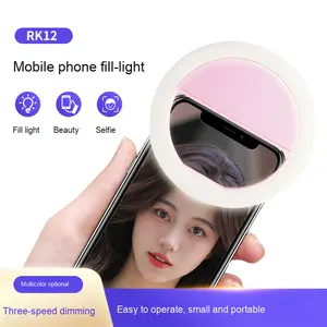Luce Portatile Ricaricabile RK12 con Clip e Anello Luminoso per Streaming Live, Selfie, Illuminazione per <span class=keywords><strong>Foto</strong></span> e Accessorio per Telefono Cellulare - Product Image 6