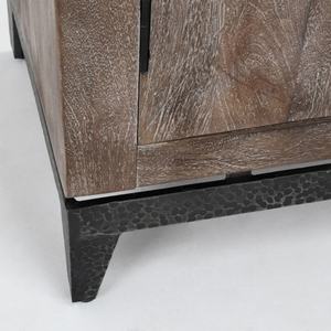 Aparador de Madera Vintage Francés con 4 Puertas, Base de Metal, Mueble Buffet de Madera - Product Image 6