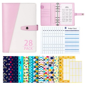 PU <b>A6</b> Size Loof-leaf PVC Binder Customization Budget Cash Money <b>Envelope</b> Planner Binder Set Side Pouches Bill Pen Pockets Binder - Product Image 4