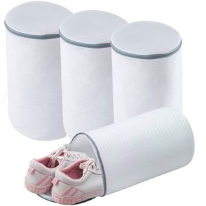 2025 Durable Eco-Friendly Zipper Closure Mesh Fabric Sewing Sneaker Wash Machine Washable Big Shoes <b>Laundry</b> <b>Storage</b> Cylinder - Product Image 1
