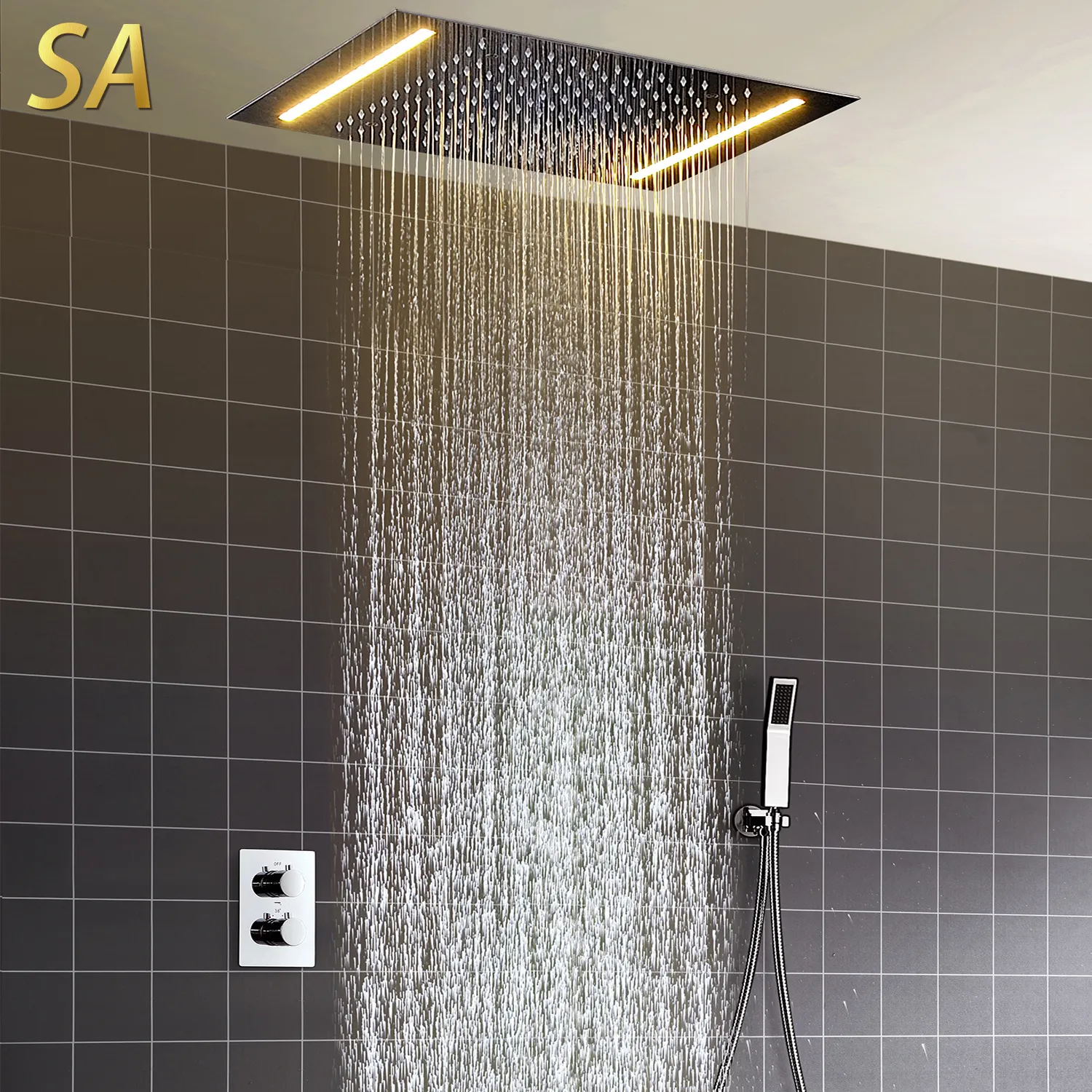 Mdouble Aanpassing Knop Roestvrij Staal Constante Temperatuur 38 Graden Spa Multifunctionele Badkamer Douche Set Bevorderen Bloed