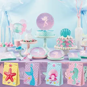 Tas kesukaan pesta putri duyung tas permen kecil di bawah dekorasi pesta laut perlengkapan pesta ulang tahun putri duyung